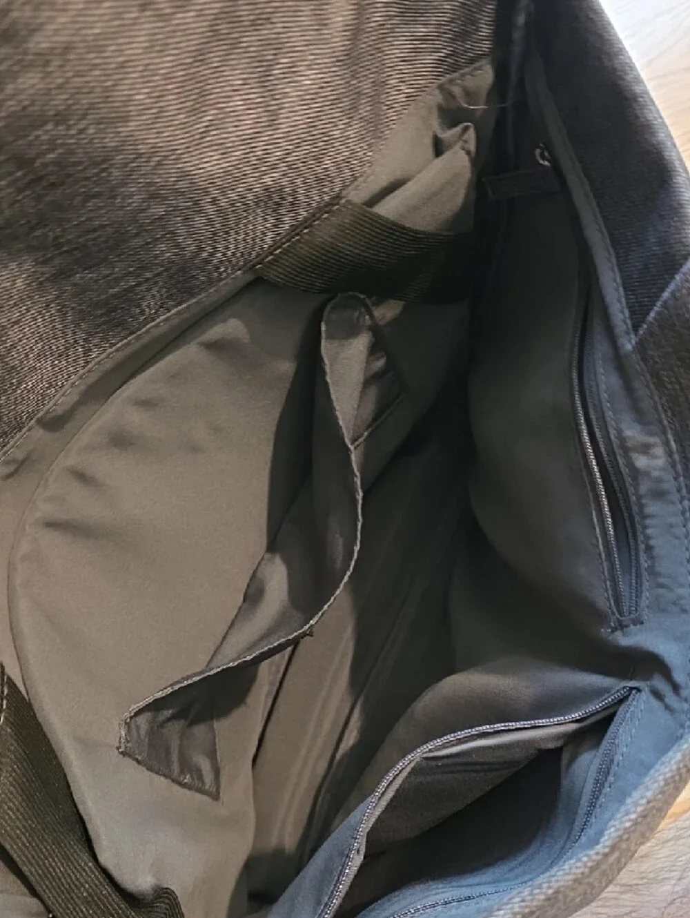 jf j.ferrar Gray Messenger Bag with Tan Accent